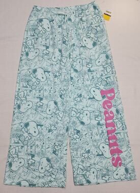 Snoopy and friends comic strip sweatpants women Large NWT